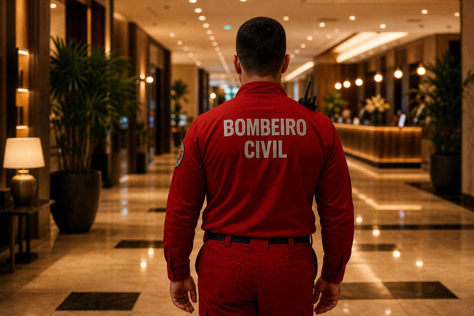 Bombeiro civil em hotel